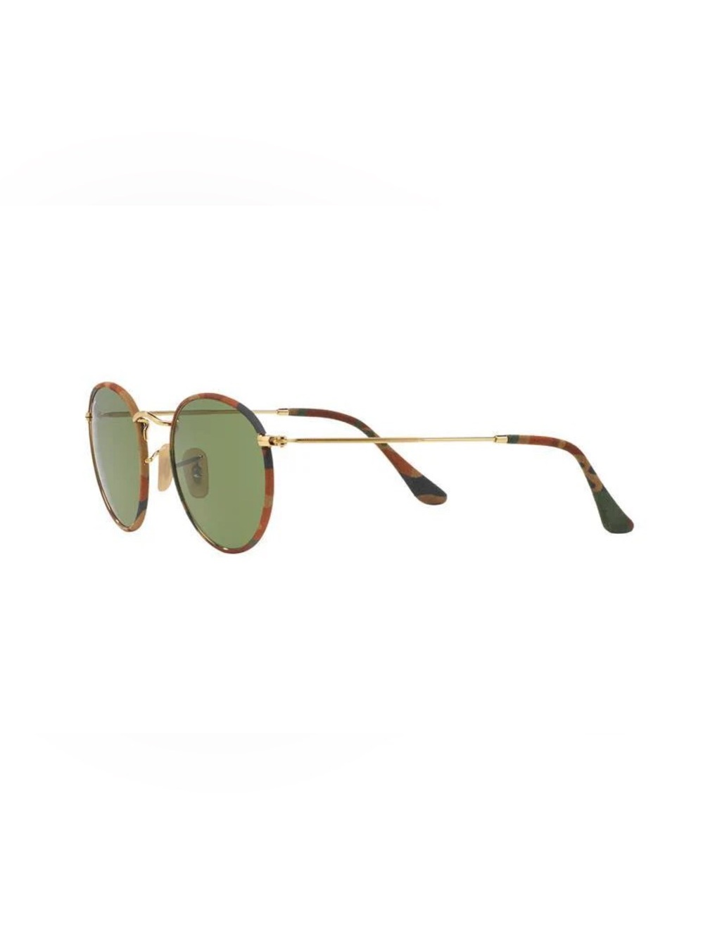 Rare Ray-Ban Round Metal Sunglasses with Camo Frame and Dark Green Lenses